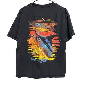 Guy Harvey Mens Graphic T-Shirt With Pocket Black Size M
